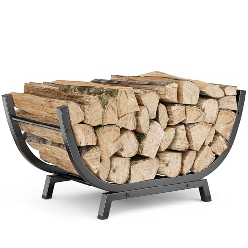 Firewood Rack - 25 inch Outdoor Indoor Metal Firewood - Image 2