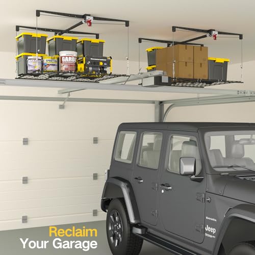 Overhead Garage Storage Rack for 12-14ft Ceiling | Garage Storage - Image 8