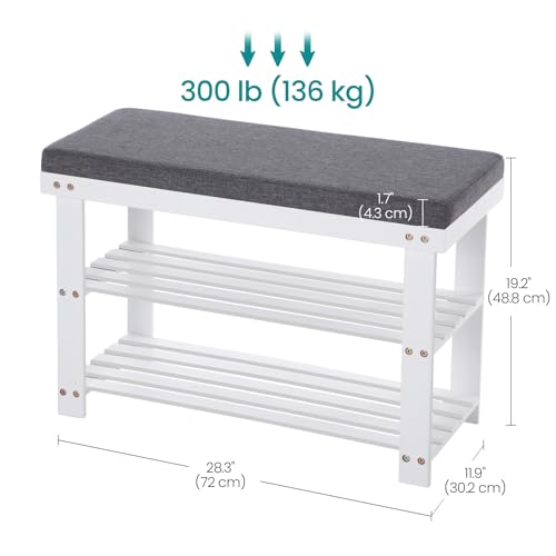 SONGMICS Bamboo Shoe Bench, 3-Tier Shoe Rack - Image 4