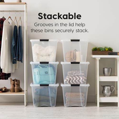 IRIS USA 6-Pack 54 Quart Storage Bins with Lids, Clear - Image 3