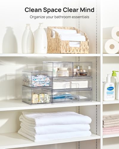 Vtopmart Stackable Storage Drawers Set of 6, Plastic Organizer - Image 7