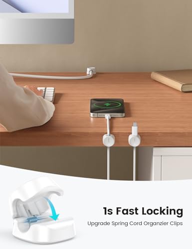 Lamicall 8 Pack Cord Organizer, [1s Lock] Cable Management Clips - Image 3
