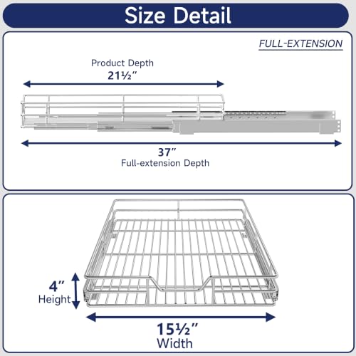 Pull Out Cabinet Organizer, 15.5" W x 21.5" D - Image 3
