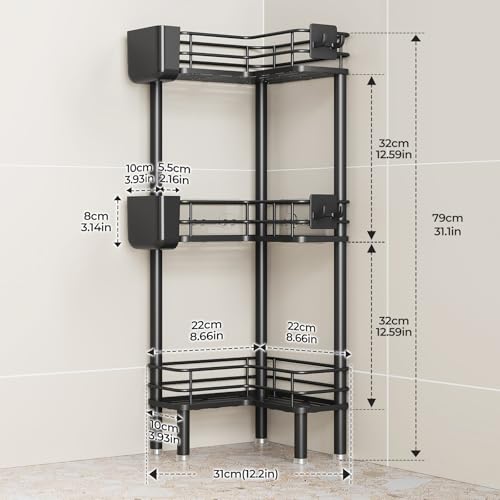 Orimade Rustproof 3 Tier Floor Standing Corner Showe | All Products - Image 3