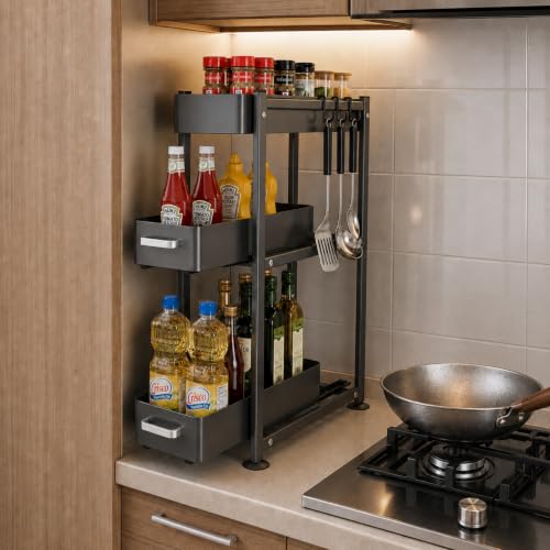 3-Tier Countertop Organizer, Pull Out Spice Rack - Image 2