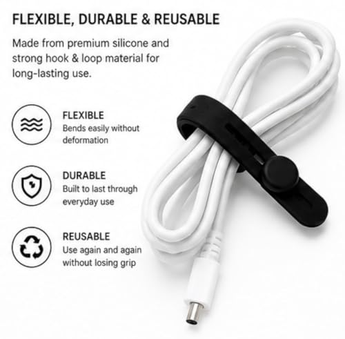 Cable Organizer Variety Pack – 30 Reusable Cord Ties - Image 3