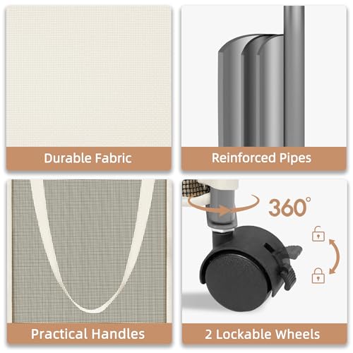 STORAGE MANIAC Laundry Hamper with Wheels, Rolling Laundry Basket - Image 5