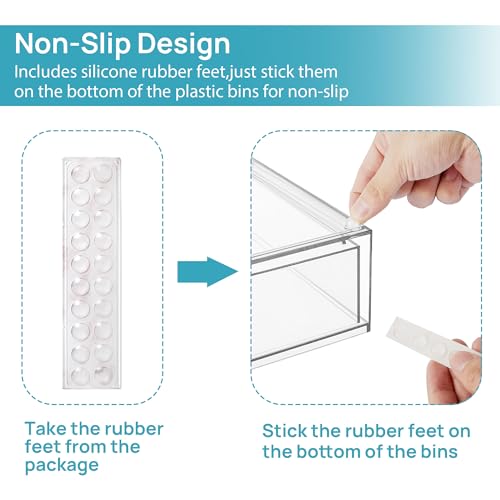 Vtopmart 12.1''W Clear Stackable Storage Drawers,3 Pack Acrylic - Image 5