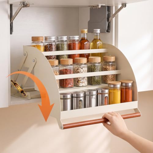 3-Tier White Pull Down Shelf for Kitchen Cabinets Pull - Image 6