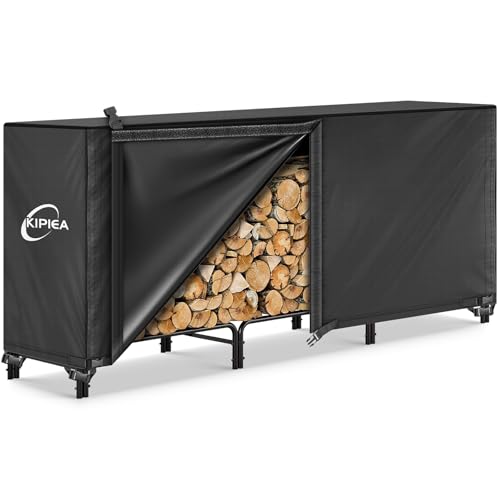 8FT Waterproof Firewood Storage Log Rack Cover, Heavy Duty - Image 2