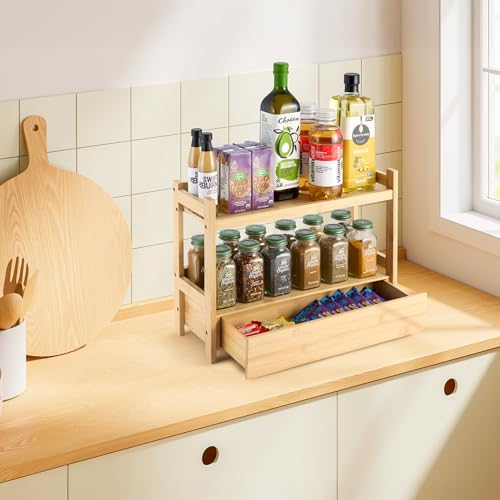 Sorbus Matcha Station Shelf, Bamboo (17" x 6.5" x 12.6") - Image 3