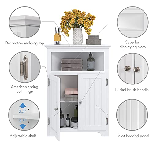UTEX Corner Bathroom Cabinet with Doors and Adjustable Shelf - Image 5
