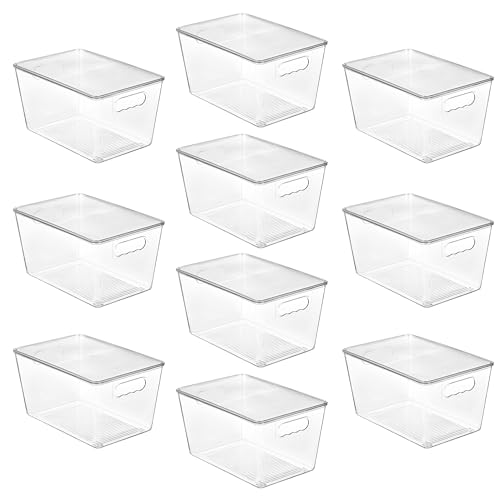 Vtopmart 10 Pack Clear Stackable Storage Bins with Lids - Image 2