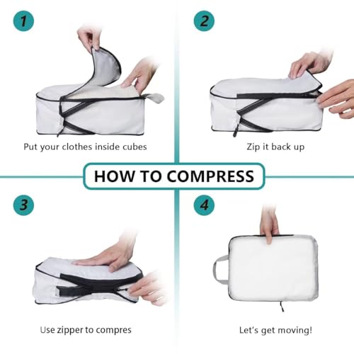 XBLGX Compression Packing Cubes, 5-Piece Set Travel Organizer - Image 6