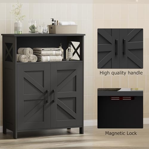 Homhedy Farmhouse Bathroom Storage Cabinet with Doors - Image 6