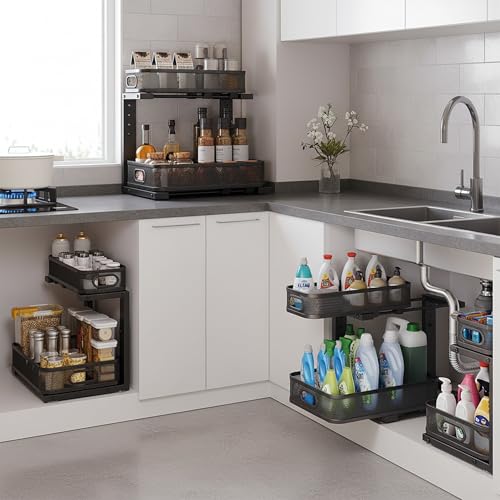 2 Pack Under Sink Organizer, Dual-Layer Pull Out Mes | All Products - Image 7
