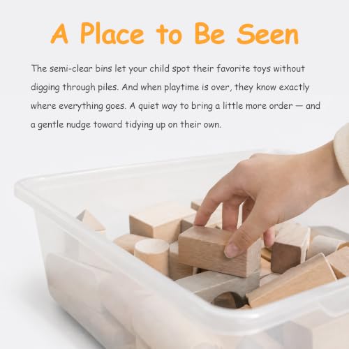 3-in-1 Montessori Toy Organizer with Bookshelf, 9 Clear - Image 4