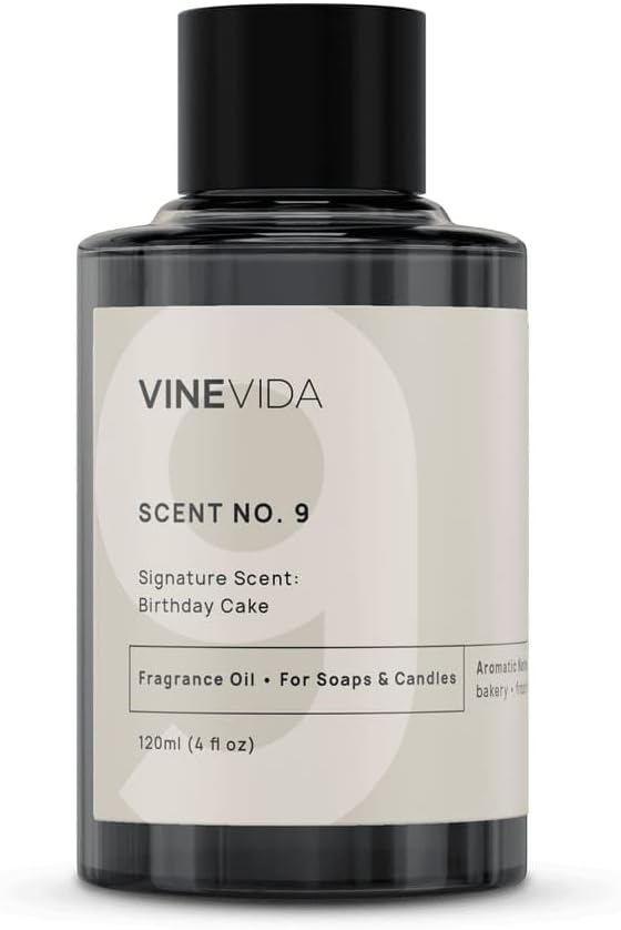 VINEVIDA [4oz] Birthday Cake Fragrance Oil for Candle Making and Soap Making - Premium Candle Scents for Soy Candles