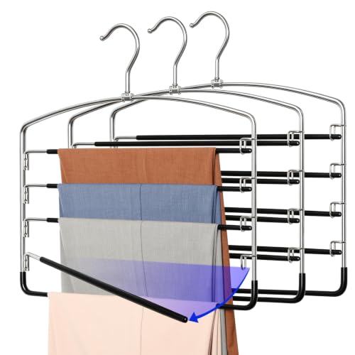 TOPIA HANGER Pant Hangers Space Saving 3 Pack with Non - Image 2