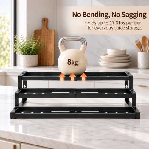 Expandable Spice Rack Organizer for Cabinet, Supports 17.6 - Image 4