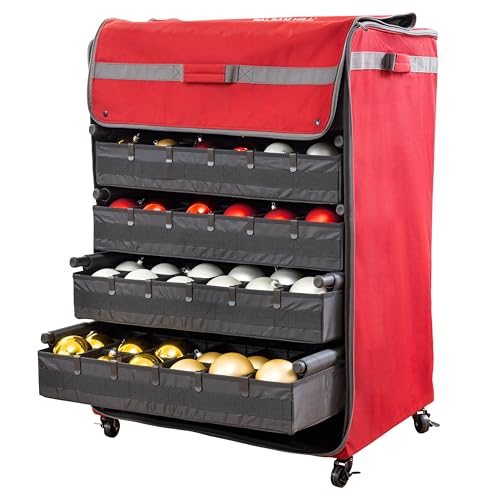 Balsam Hill Deluxe Rolling Ornament Chest - 120pc | Home Organization - Image 2