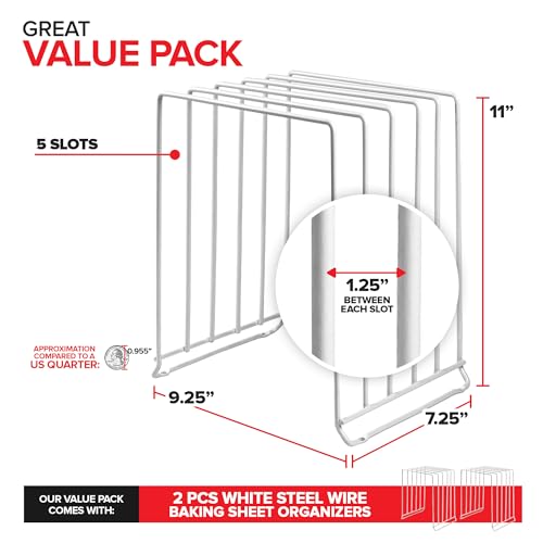 Stock Your Home White (2 Pack) Extra Tall Steel Baking Pan - Image 3