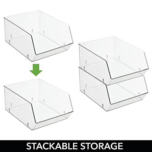 mDesign Plastic Stacking Food Storage Bin for Kitchen - Image 6