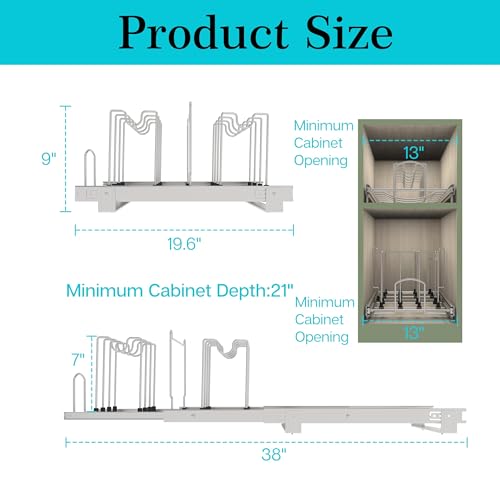 Pots and Pans Pull Out Organizer Under Cabinet, Adjustable Slide - Image 3