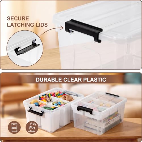 17QT Clear Storage Bins with Lids, Craft Organizers and Storage - Image 6