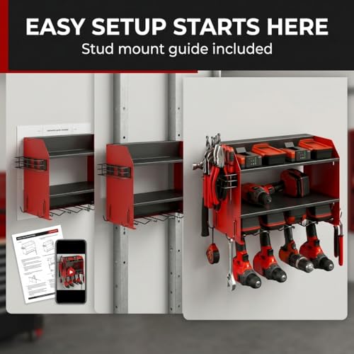 Power Tool Organizer Wall Mount, Drill Storage Rack, Pegboard - Image 6