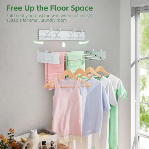 Foldable Wall Mounted Space-Saving Drying Rack, 23.5 - Image 4