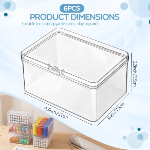 Jetec 6 Pieces Small Clear Plastic Storage Box, 4.3 x 3 x - Image 3