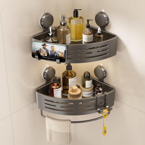 VOLPONE Corner Shower Caddy Suction Cup Shower Shelf Corner No - Image 2