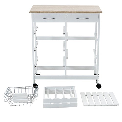 Kitchen Utility Cart,3 Tier Rolling Grocery Cart Organizer - Image 5