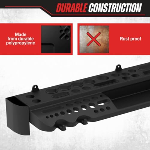 Stalwart Wall Mount Hand Tool Organizer with 61 Holes and 4 Hooks - Image 5