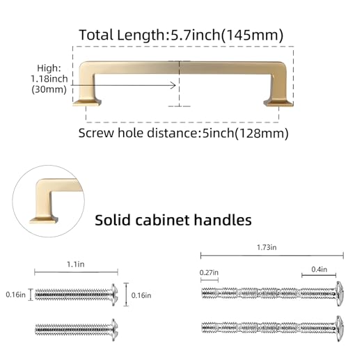 10 Pack 5 Inch Champagne Bronze Kitchen Cabinet Handles - Image 4