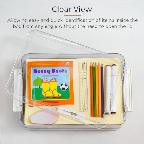 Citylife 2Packs 6 Qt Clear Paper Storage Box | Home Organization - Image 5