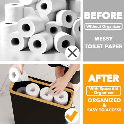 SpaceAid Extra Large Toilet Paper Storage with Lid, Hold - Image 4