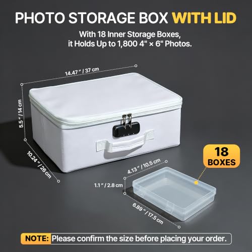 Photo Storage Box with 18 Inner Photo Case, Photo | Home Organization - Image 3