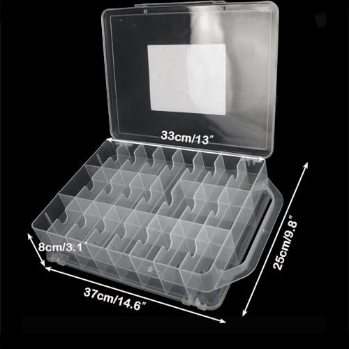 Double-Sided Sewing Organizer Box with 46 Grids - Clear - Image 3