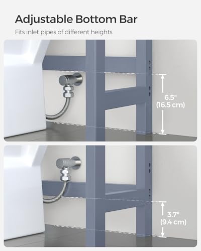 SONGMICS 3-Tier Bamboo Over The Toilet Storage, Adjustable Shelf - Image 6