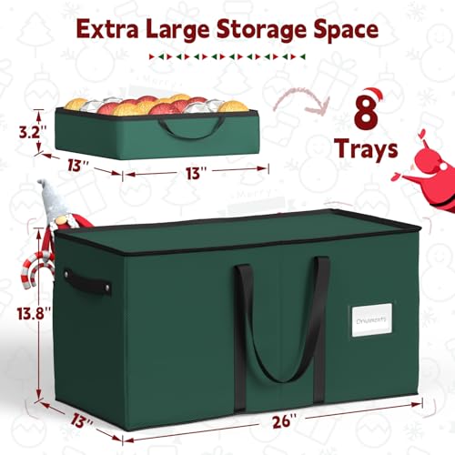 Christmas Ornament Storage Box with 8 Trays, Fits 128 - Image 4