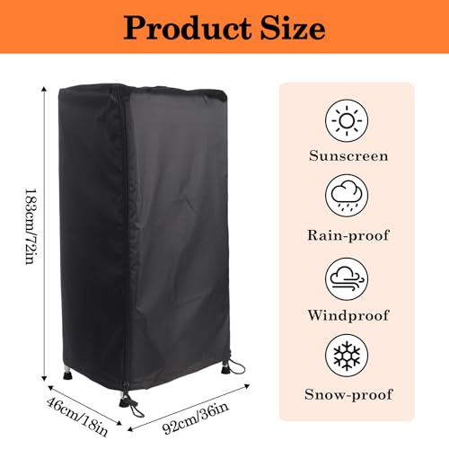 Klmnop Storage Shelf Cover Fits Racks 36" L X 18''W X 72''H - Image 4