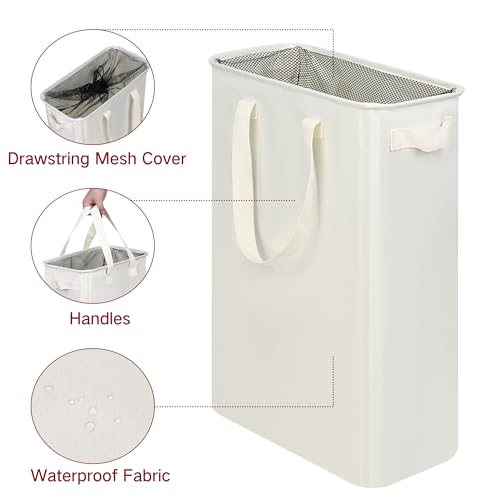 efluky Slim Laundry Basket, Narrow Laundry Hamper with Handles - Image 5