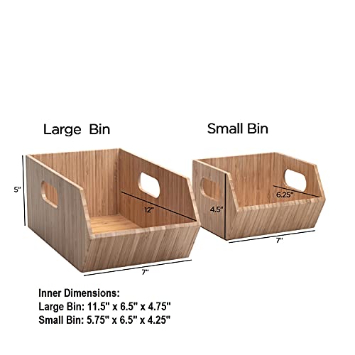 MobileVision Bamboo Storage Bins for Pantry & Kitchen Cabinet - Image 3