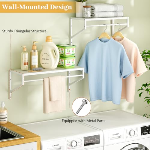 ThreeHio 2 Pack Expandable Laundry Room Shelves | Home Organization - Image 5