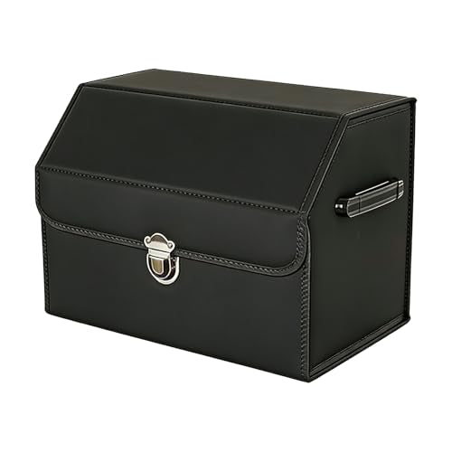 Car Trunk Organizer with Lid, Foldable PU Leather Cargo - Image 2