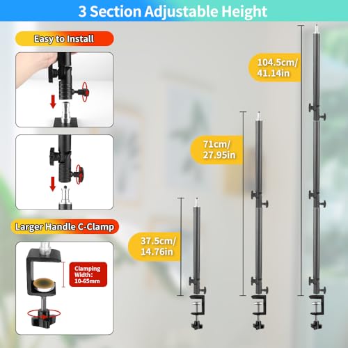 Heavy Duty Overhead Camera Desk Mount Stand 14.5"-41" with 1/4" - Image 7