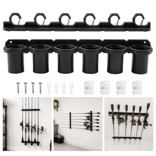 Dual Mount Fishing Rod Rack Wall & Ceiling Storage Organizer - Image 2