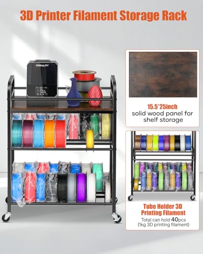 3D Printer Filament Storage Rack - Rolling Spool Holders - Image 6